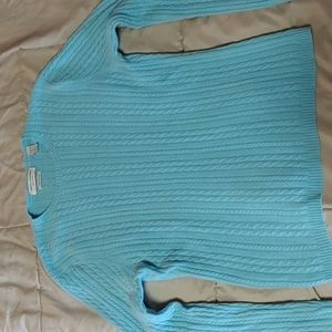 Valerie Stevens Separates 100% Cashmere Light Teal Sweater